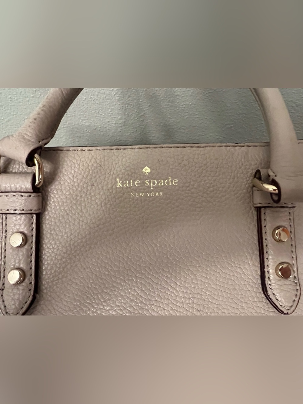 kate spade New York Pebbled Leather Tote in Light Taupe